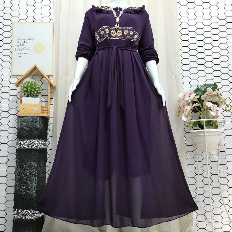 GAMIS CERUTY BORDIR KERAH KOREAA