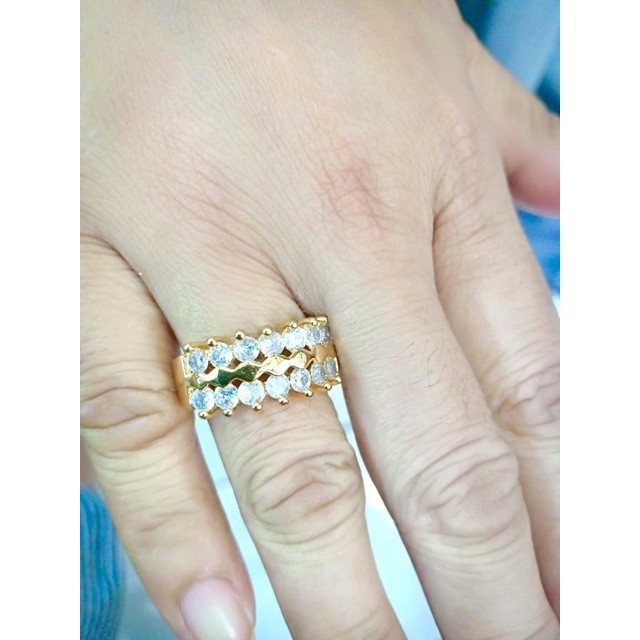 Cicin wanita / lapis emas /xuping /yaxiya / cincin mata baris