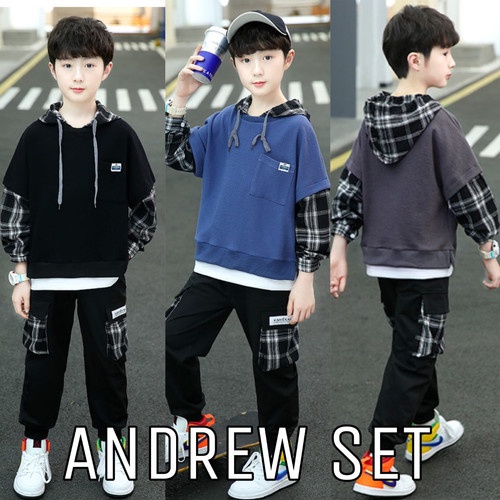 TOKYOBERRY ANDREW SET SETELAN HOODIE CASUAL FASHION ANAK COWOK KOREA
