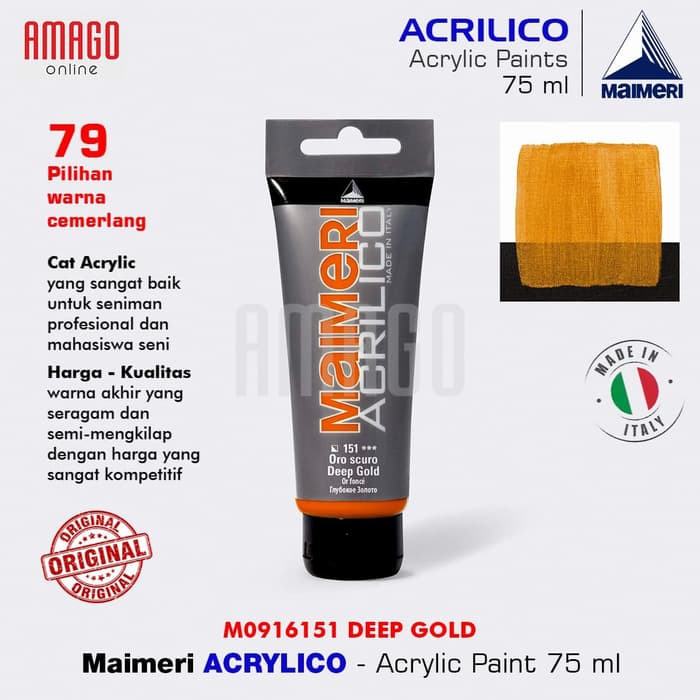 MAIMERI ACRILICO - ACRYLIC PAINT - DEEP GOLD - 75ML - M0916151