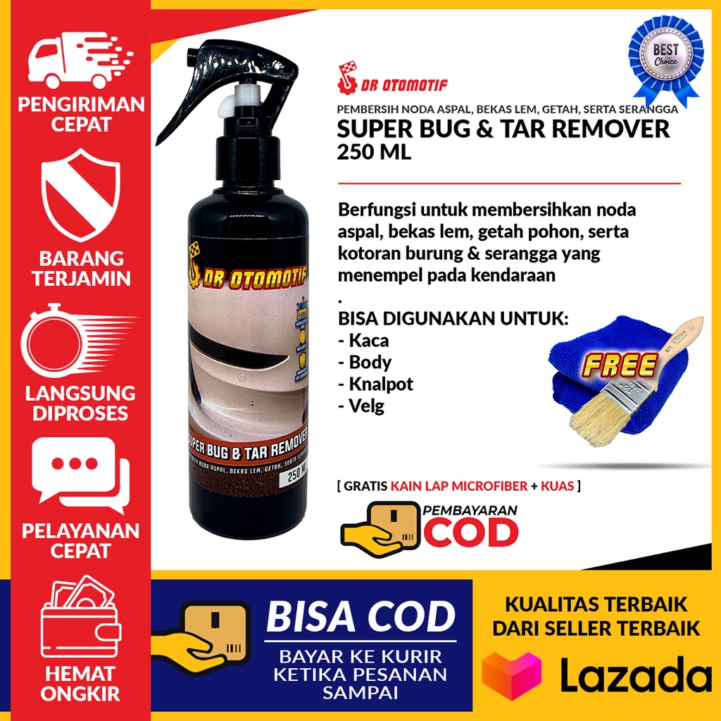 DR SUPER BUG &amp; TAR REMOVER Ampuh Membersihkan Noda Aspal Bekas Serangga Perawatan Eksterior Kendaraa