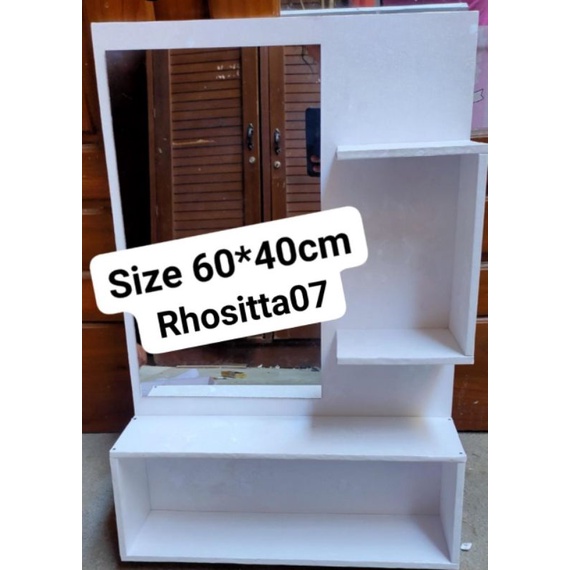 Kaca Rias Dinding Putih