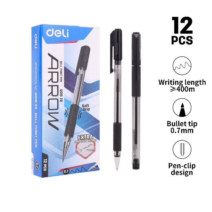 

PULPEN PEN DELI Q-016 ARROW 0.7 MM BALLPOINT TINTA HITAM