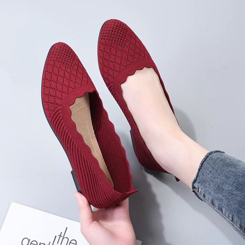 Permata  Sepatu Flat Shoes Wanita Import A05 Premium Quality  Fliknit Shoes