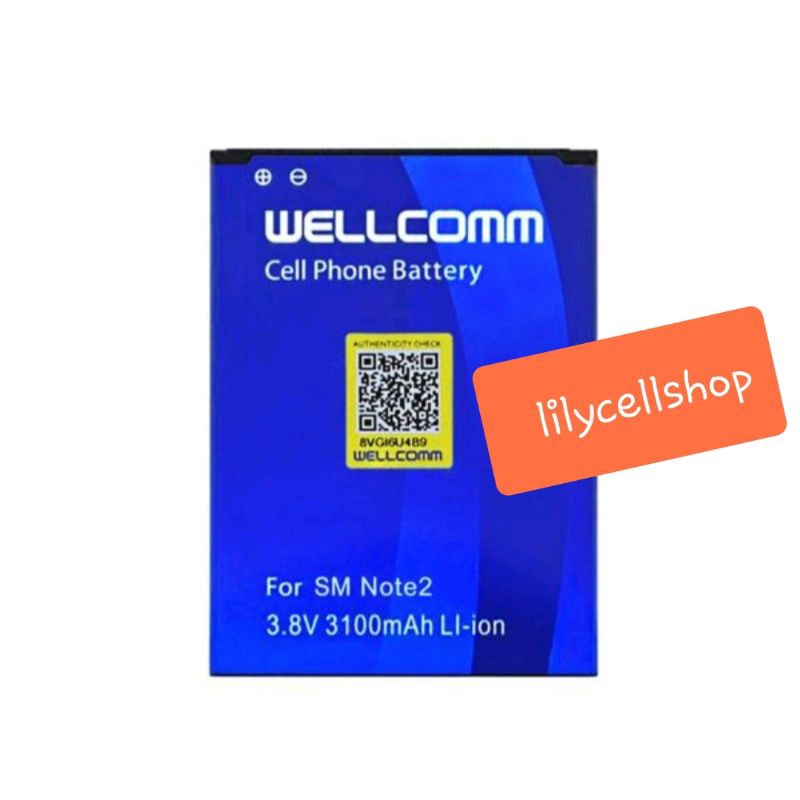 Baterai Battery Double IC Samsung Note 2 Wellcomm 3100 mAh