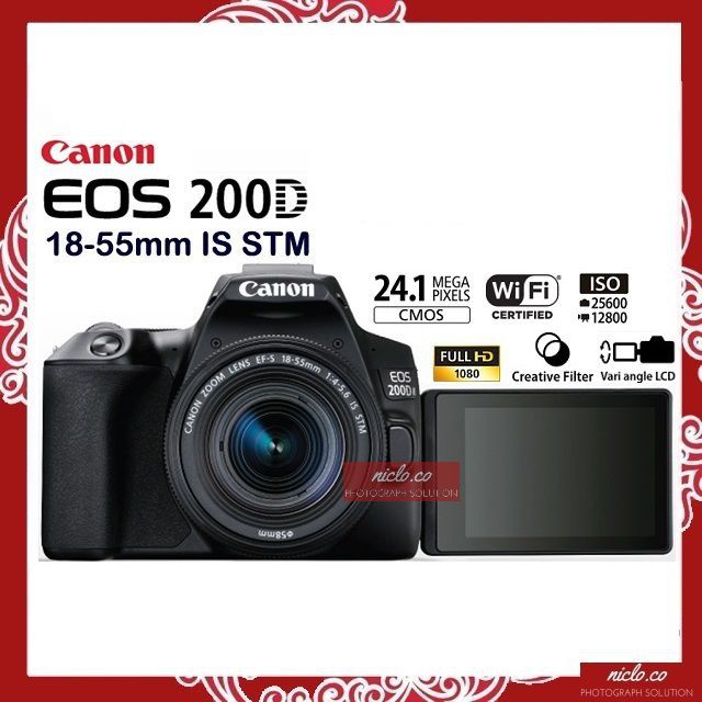 [NEW] KAMERA EOS CANON 200D + LENSA KIT 18-55mm IS STM WIFI - GARANSI 2 TAHUN CAMERA DSLR 700D 650D-1