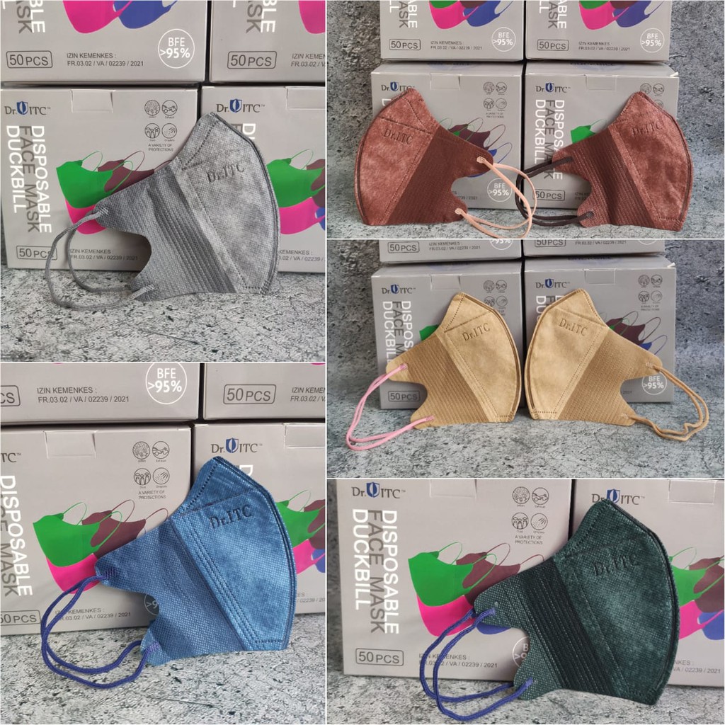 DUCKBILL KF94 DR ITC EMBOS RAINBOW GRADATION MIX /50- MASKER DUCKBILL DRITC GRADASI PELANGI