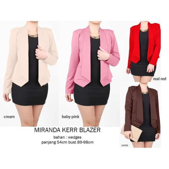 Zerbla - Wanita - Blazer Lengan Panjang Polos Wanita / Blazer Hijau Biru Kuning Wanita - Outerwear -