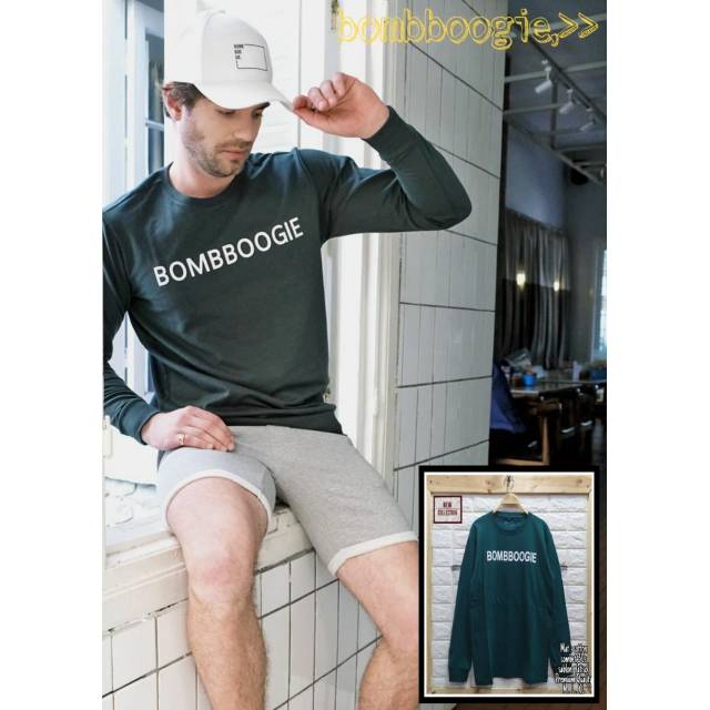 Kaos pria bombboogie lengan panjang kaos distro murah grosir kaos distro murah