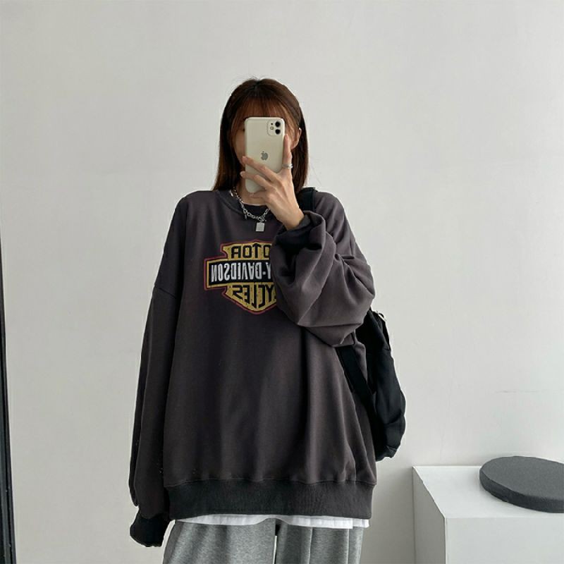 S - XXXXXL(6XL) Sweater HARLEY DAVIDSON BIGSIZE OVERSIZE Crewneck Fleece Jumbo Pria Wanita Jaket Sweater Loose Long Sleeve Harajuku 5XL 4XL 3XL 2XL XL L M