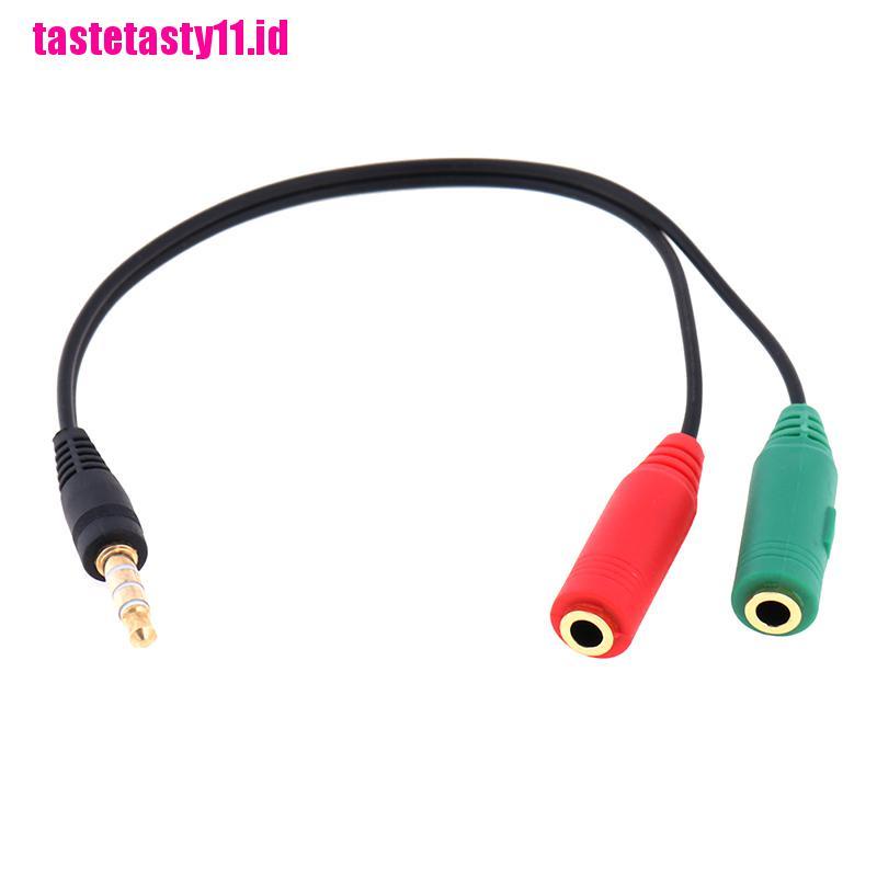 Kabel splitter y audio stereo 3.5mm male Ke 2 female headphone mic