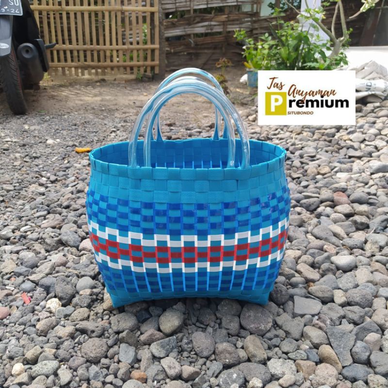 (Uk 4 Horiz) Tas Belanja/ Tas Souvenir/ Tas Anyaman Premium Situbondo uk Tanggung