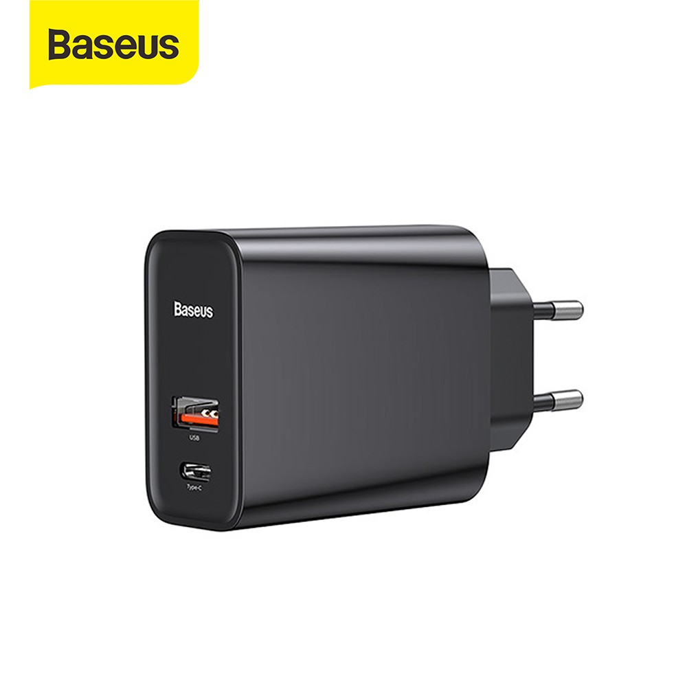 Kepala Charger Baseus Quick Charger QC3.0/4.0 Type-C+USB 30W PD 5A