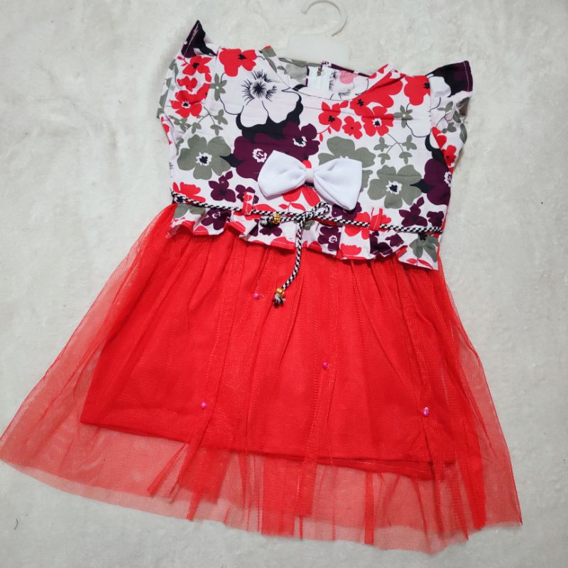 Dress anak cewek 1 2 tahun baju tutu anak tosca pink merah gaun anak cewek tutu jasmin