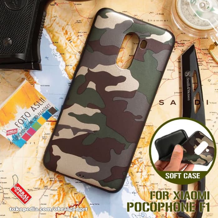 Army Soft Case Xiaomi Pocophone F1 Softcase Silikon Casing Cover Jelly