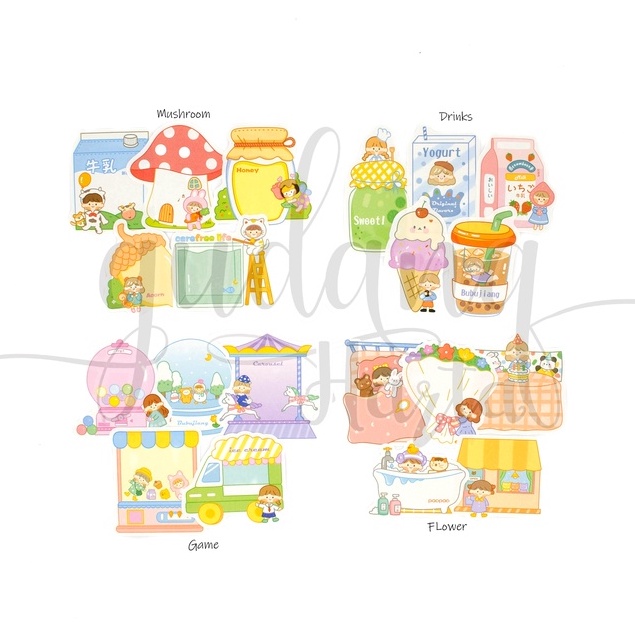 Memo Candytown Memopad Motif Drinks Flower Game DIYSCrapbook GH 301219