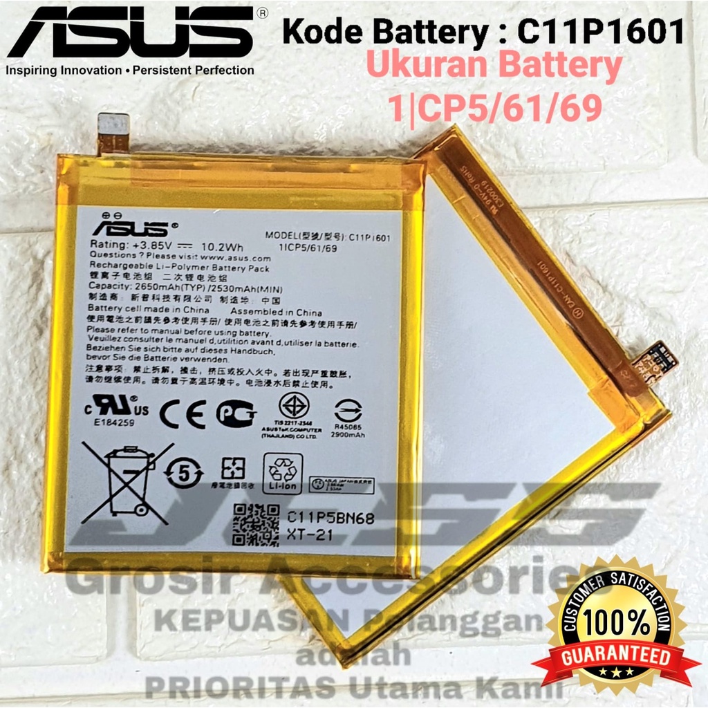 Baterai ASUS Zenfone Live 5.0 Inchi , ZB501KL , A007 Battery Batre Original C11P1601