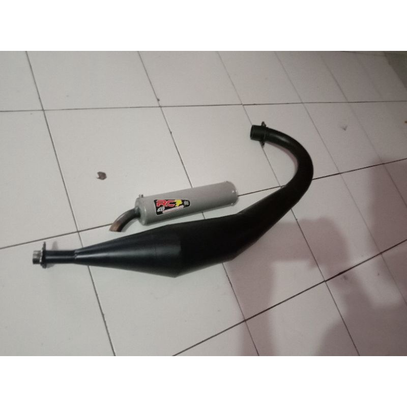 Knalpot Suzuki RGR model Kolong Samping Perut Hitam