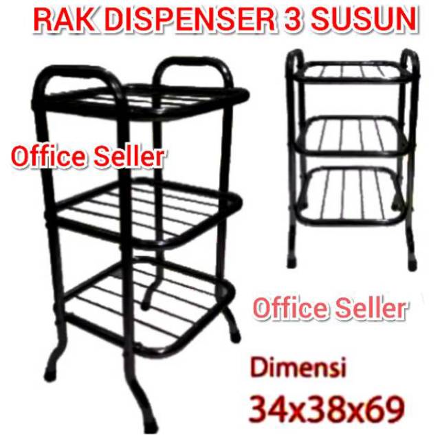 Rak Dispenser 3 susun - Hitam