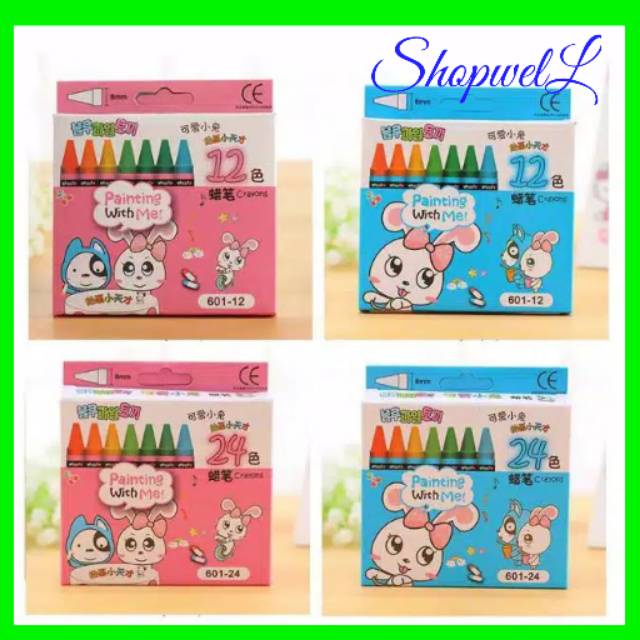

601-12 & 601-24 Crayon 12 Warna Dan Crayon 24 Warna Pensil Cat Warna