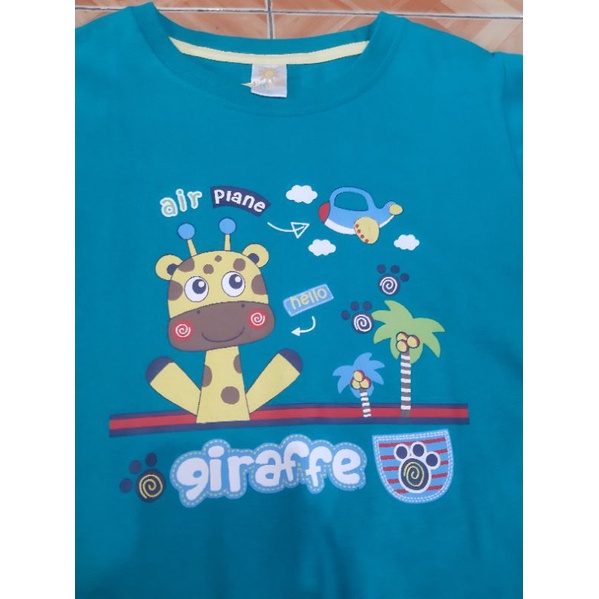 Kaos Anak Little M Giraffe air plane Tosca