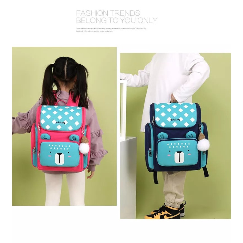 ST_TAS RANSEL ANAK SEKOLAH LAKI LAKI SD TK PAUD MOTIF KARTUN TEDDY