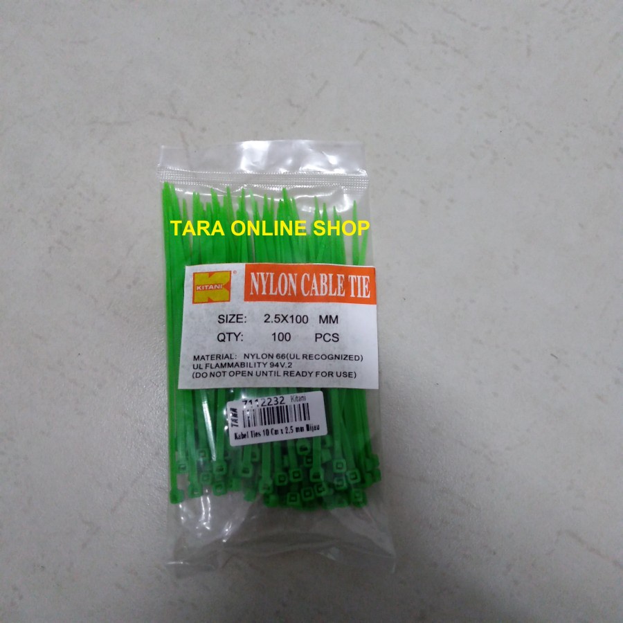 

KITANI Kabel Ties Hijau 10 Cm x 2,5 mm - 7112232