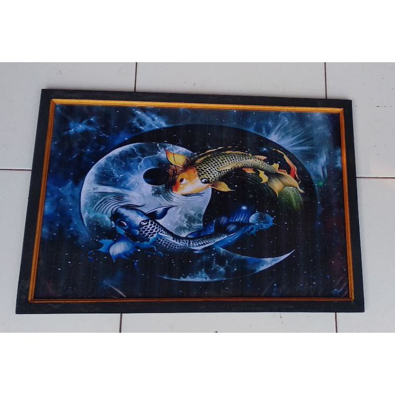 Hiasan dinding lukisan murah lukisan cetak dan bingkai gambar Ikan KOI