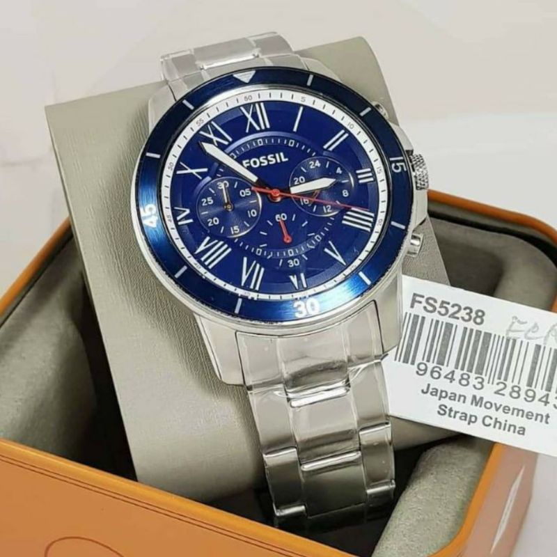 Jam tangan Chronograph F0SSIL Grant FS5238 FS 5238 Stainless fullset