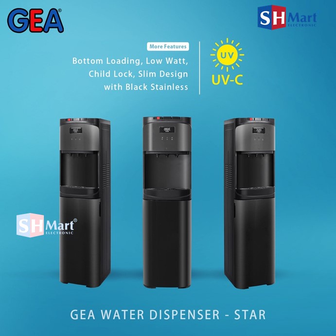 DISPENSER GALON BAWAH GEA TYPE STAR STAINLESS UV NEW (MEDAN)