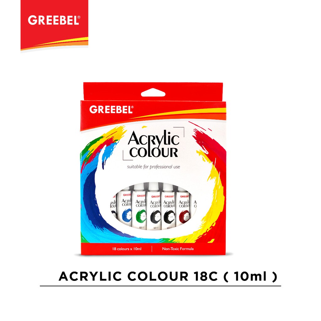 GREEBEL Cat Akrilik / Acrylic Colour / Acrylic Paint 10ml (18pcs/box)