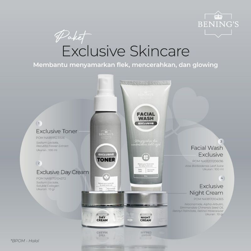 PAKET EXCLUSIVE BENINGS SKINCARE DR. OKY PRATAMA | MENGATASI FLEK DAN NODA