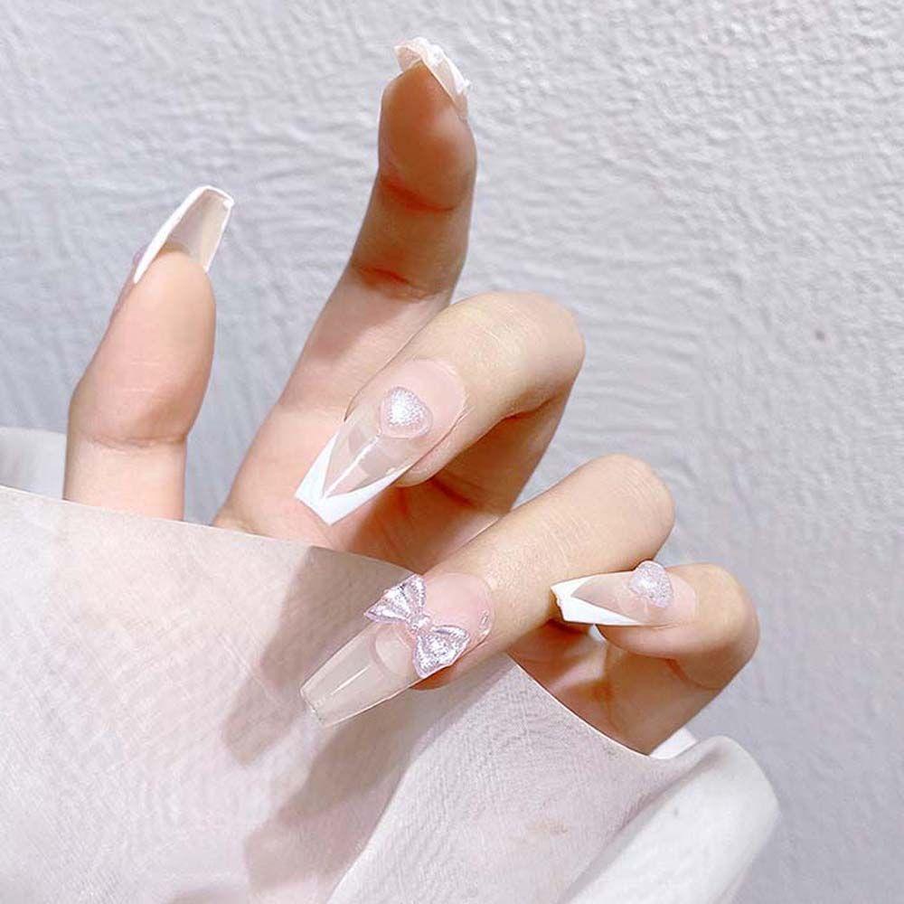 Mxbeauty Jantung Nail Art Berlian Imitasi Wanita Jepang Es Melalui Manikur Aksesoris Kuku Bor Bunga 3D Perhiasan Kuku