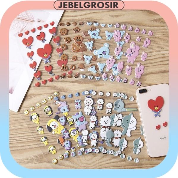 Stiker BTS 21 3D / Sticker bangtan KPOP / Sticker timbul karakter lucu 279