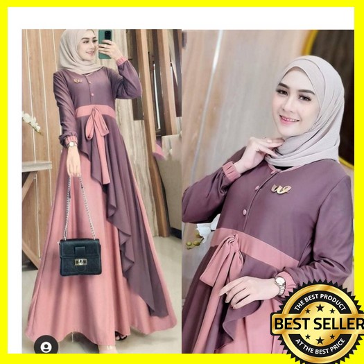 Gamis  Cleo Premium Gamis Busui Terbaru Kekinian Nilam Dress / Gamis Muslim Ceruty Babydoll Premium 