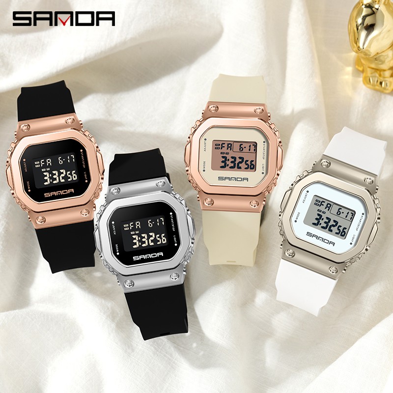 SANDA 9006 Jam Tangan Wanita Pria Digital Sport EL Backlight Tali Rubber Anti air WATCHKITE WKOS