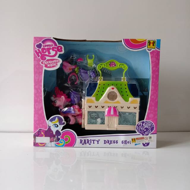 Mainan rarity dress shop little pony