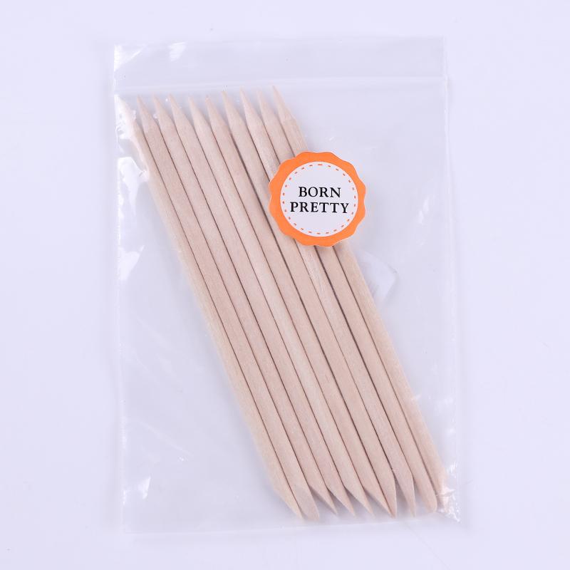 10pcs / Set Stik Kayu Dua Sisi Untuk Remover Berlian Imitasi Hiasan Kuku Nail Art