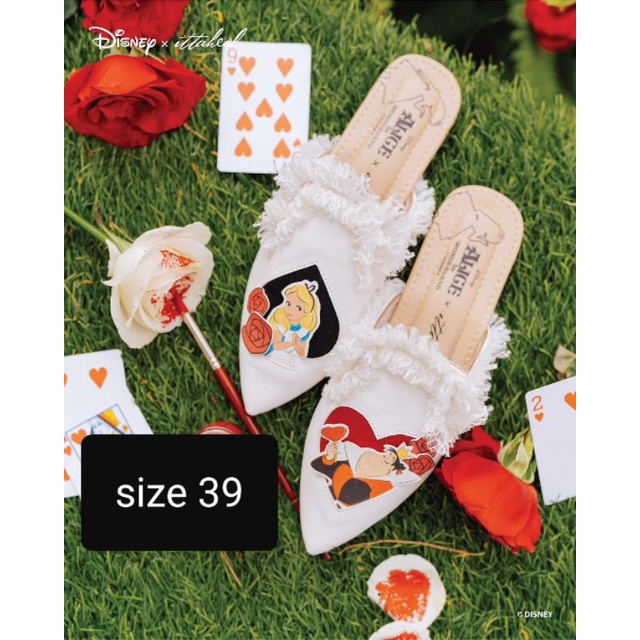 NEW Ittaherl Alice Queen of Heart Mules Cloud 39