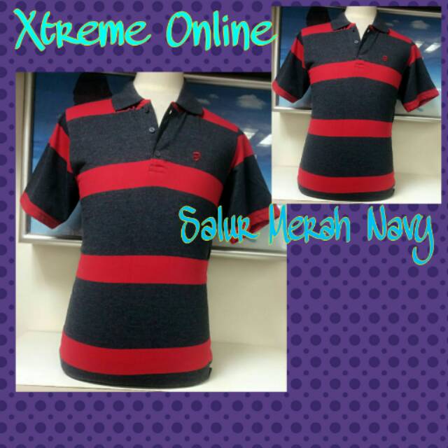 Kaos Pria Motif Salur Lengan Panjang