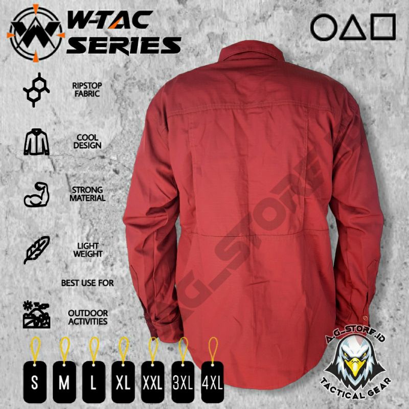 Kemeja Tactical W-Tac panjang PREMIUM / seragam kerja / tactical w.tac / Polisi / Army / karyawan / kantor