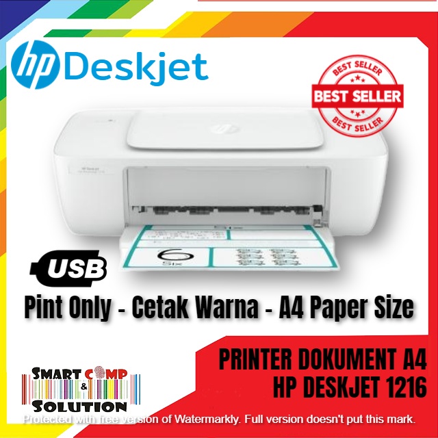 Printer Dokument A4 Warna HP Deskjet 1216 USB - Catridge Print Only