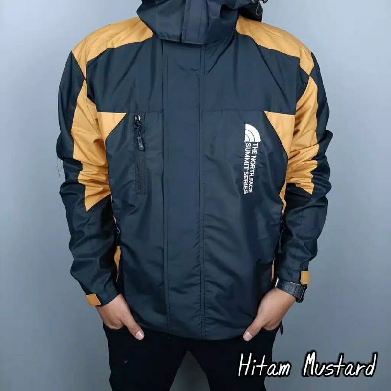 Jaket Tad Polos Murah / Jaket Gunung / Jaket Outdor Pria | Jaket Motor Harian | Jaket Couch-HITAM MUSTARD DOWN