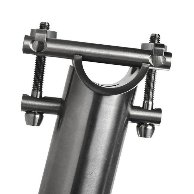 Seatpost Titanium Hitam 31,8 mm bisa Pixes 3 sixty