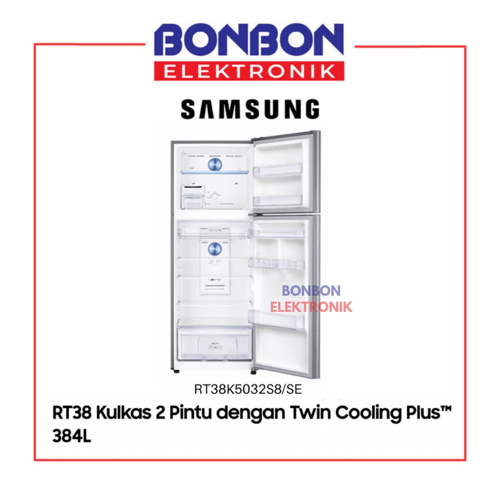 Samsung Kulkas 2 Pintu RT38K5030B1/SE Twin Cooling 397L RT38