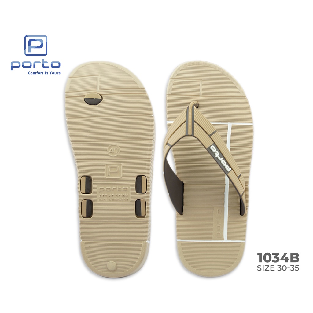 1034B - Porto Leveling Sandal Jepit Anak Laki Size 30 - 35 Anti Slip Nyaman Original Terbaru