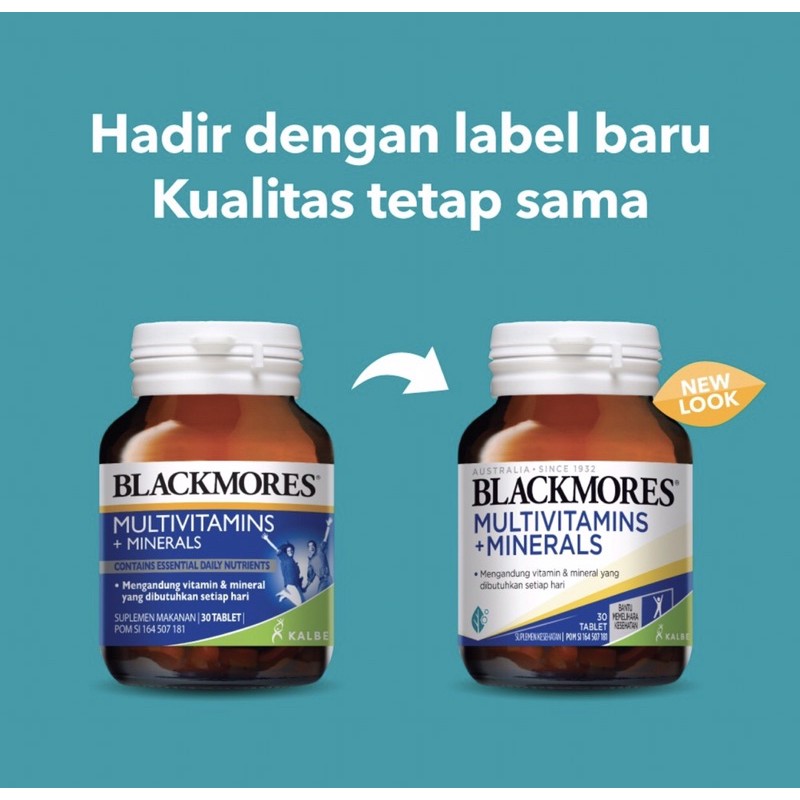 Blackmores multivitamins &amp; mineral isi 30 &amp; 60 tablet ( multivitamin lengkap menjaga kesehatan tubuh )