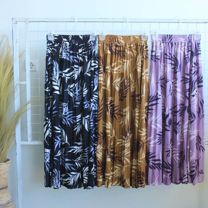 Rok Plisket Palm | rok plisket | rok plisket motif | rok plisket motif daun