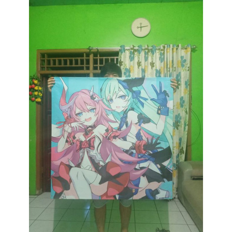 Poster game honkai impact liliya & rozaliya olenyeva, ukuran 1 meter