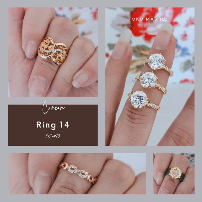 WAJIB TANYA STOK Realpic Cincin Emas Asli Kadar 375-420 | Ring 14 | Part 1
